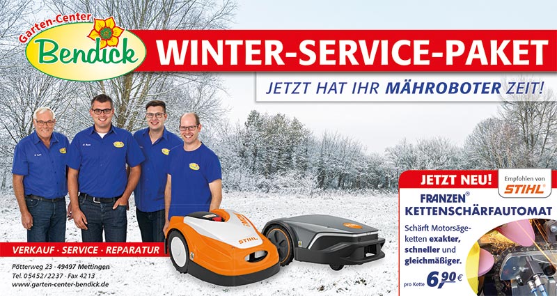 Mähroboter-Winterinspektion bei Bendick in Mettingen