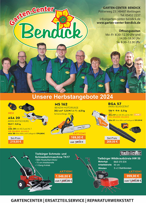 Bendick Herbstangebote 2024