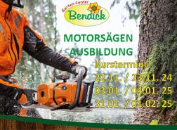 Motorsägenkurse Gartencenter Bendick in Mettingen